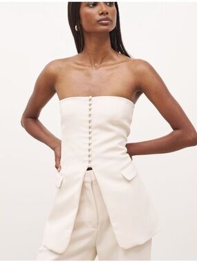 Because of Alice Strapless Peplum Bodice Top